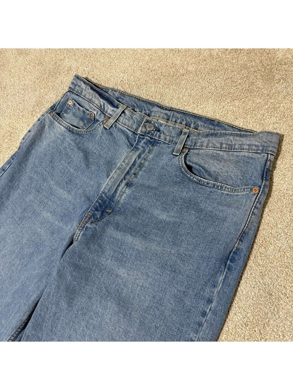 Levis 550 Mens Relaxed Fit Straight Leg Jeans 38x36 Medium Wash Blue Denim